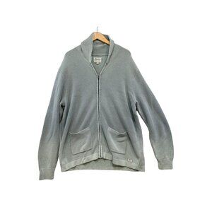 Lucky Brand Womens Washed & Worn Ribbed Zip-Up Cardigan XXL Pale Green